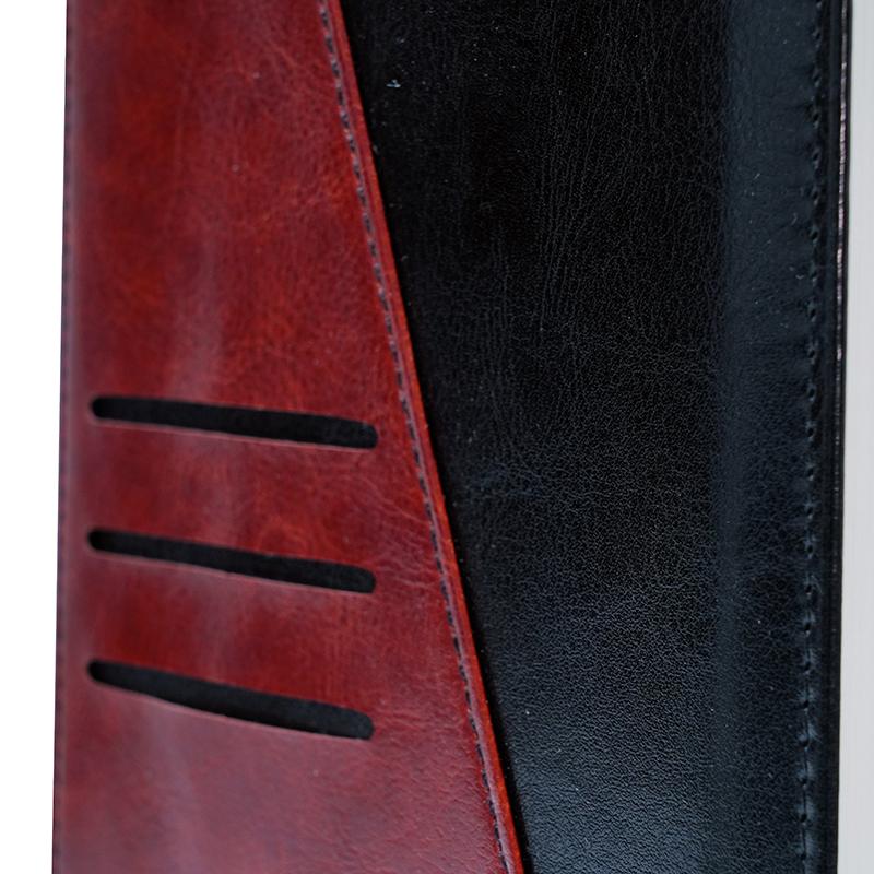 Customized Brown and Black - Pu Leather Notebook With Pen Holder